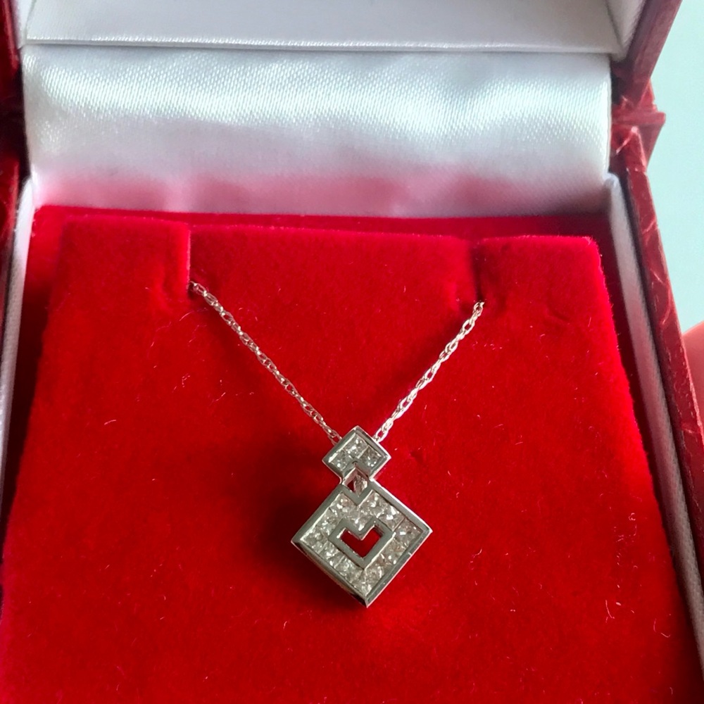 Diamond Pendant and White Gold chain